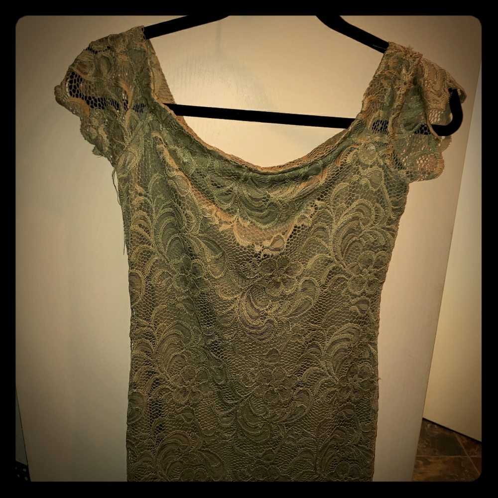 Lace off shoulder dress